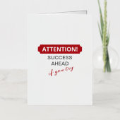 気をつけろ！成功を見据もしえて 箔グリーティングカード (正面)