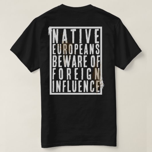 気をつけろ Tシャツ (デザイン裏面)