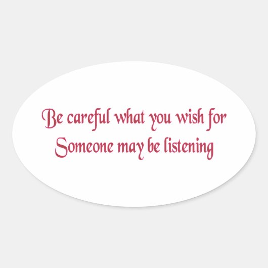 気を付けて… 楕円形シール (正面)