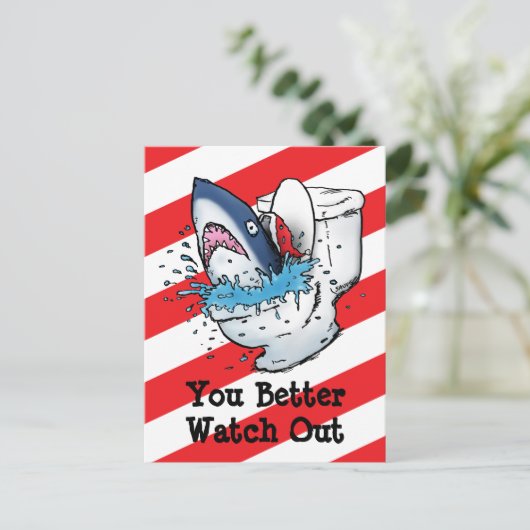 気を付けなさい – トイレシャーク シーズンポストカード (スタンド正面)