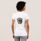 気を失わない |ハロウィーンの魔女と満月 Tシャツ (裏面フル)