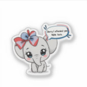 気を悪くしてごめん…かわいい象 シール (正面)