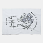 気を散らした庭師ボホブルーフローラかわいい植物 キッチンタオル (横)