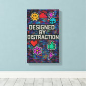 気を散らすことで設計 | デジタルグリッチキャンバス キャンバスプリント (インサイチュ (ウッドフロア))
