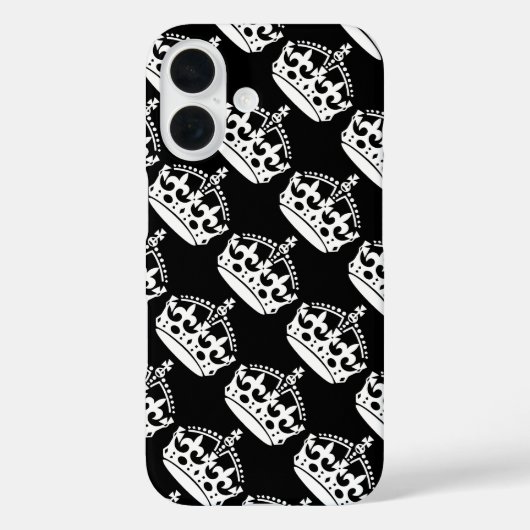 気を静かにして持ちこたえろ 王冠 白 Case-Mate iPhoneケース (裏面)