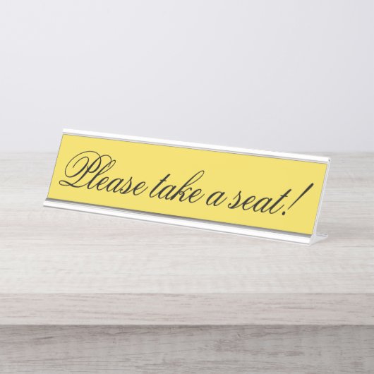 気エレガントの利いた人が座って下さい デスクネームプレート (正面)