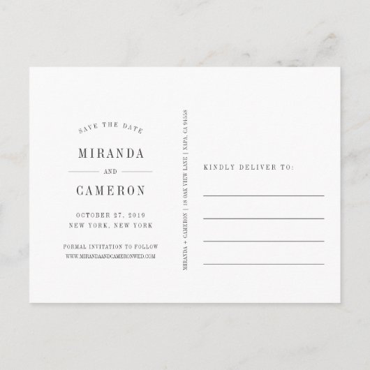 気モダン分 |写真の日付の保存 案内ポストカード (裏面)