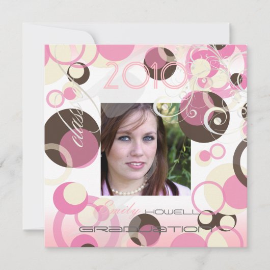 気モダン泡/旋回/ダマスク/目盛 招待状 (正面)