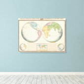 気候の二重半球の地図 キャンバスプリント (インサイチュ (ウッドフロア))