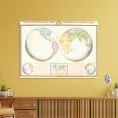 気候の二重半球の地図 キャンバスプリント (インサイチュ (リビング))