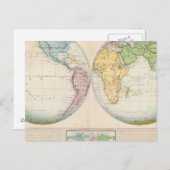 気候の二重半球の地図 ポストカード (正面/裏面)