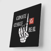 気候の変化は実在環境の変化である スクエア壁時計 (傾斜)