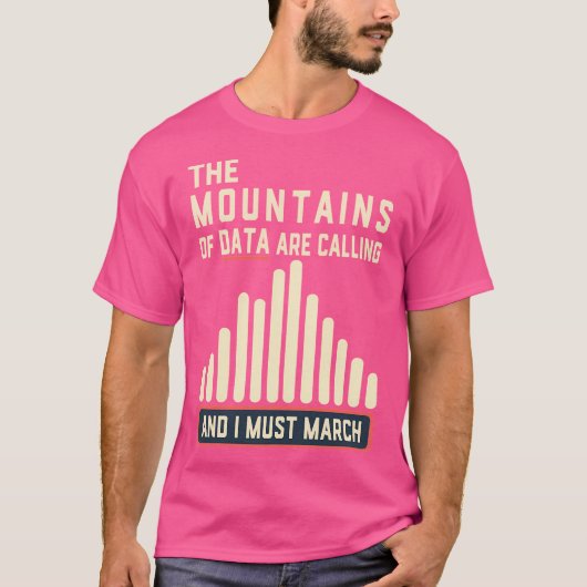 気候ストライキ – データの山々が呼び出している Tシャツ (正面)