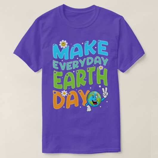 気候変動おもしろいが地球の日を救 Tシャツ (デザイン正面)