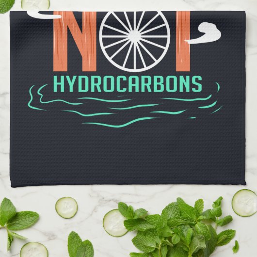 気候変動が炭水化物ではなく炭化水素を燃焼 キッチンタオル (折り畳み)