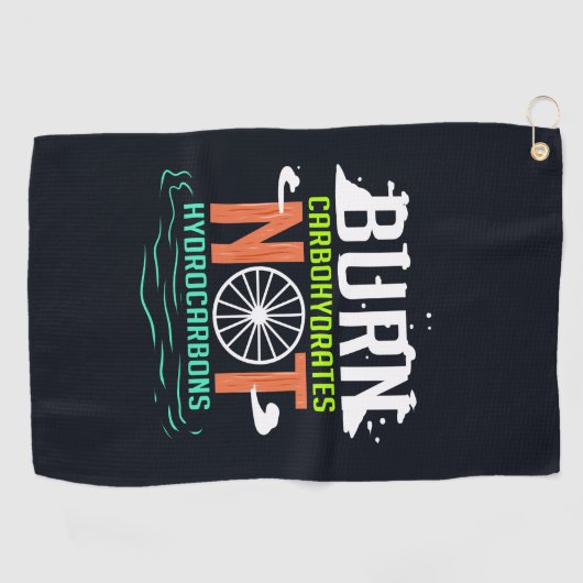 気候変動が炭水化物ではなく炭化水素を燃焼 ゴルフタオル (横)