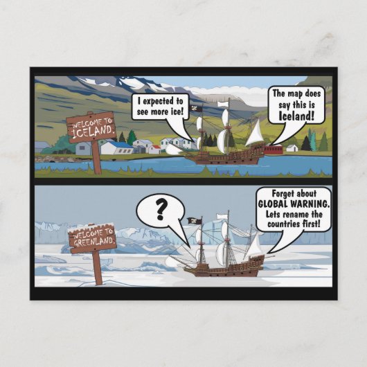 気候変動のジョーク ポストカード (正面)