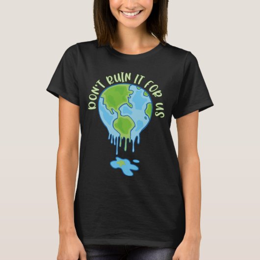 気候変動の地球温暖化素晴らし子供と10代 Tシャツ (正面)