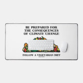 気候変動の影響を覚悟するベジタリアン デスクマット (キーボード&マウス)