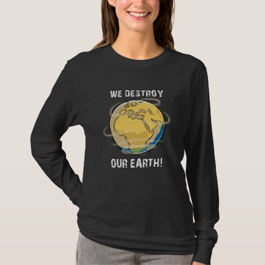気候変動の未来CO2惑星地球ギフトアイディア Tシャツ (正面)