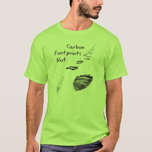 気候変動のTシャツの白くまカーボン足跡 Tシャツ (正面)