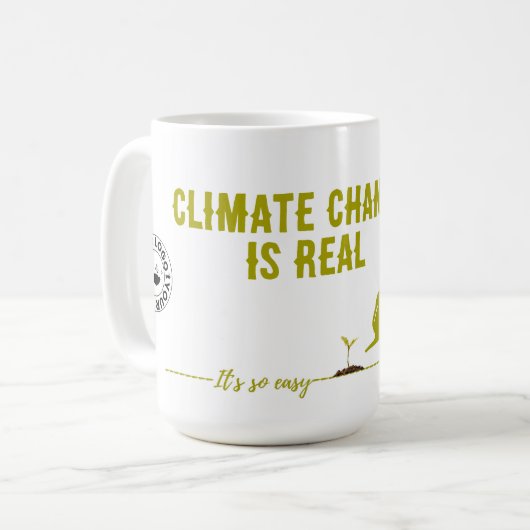 気候変動はコーヒ実在ーマグだ コーヒーマグカップ (正面左)