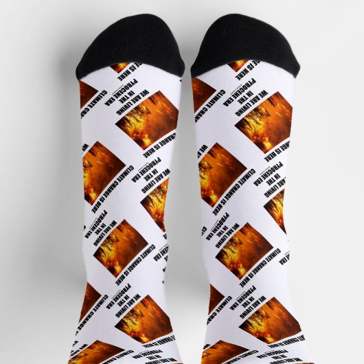 気候変動は我々が生きている火炎時代である ソックス (上部)