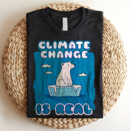 気候変動は現実 シロクマ 環境保護 Tシャツ