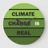 気候変動は環境実在的認識度 ラージ壁時計 (正面)