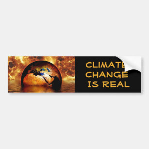 "気候変動は非常に熱い地球とのRealです バンパーステッカー
