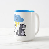 気候変動への不満を持つマグカップ ツートーンマグカップ (正面右)