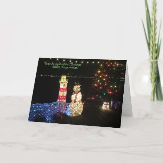 気候変動クリスマスカード ノートカード (正面)