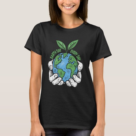 気候変動クール環境保護主義の地球の日Ev Tシャツ (正面)