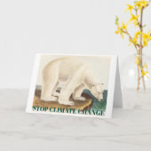 気候変動ストップ地球温暖化北極熊 カード (黄色い花)