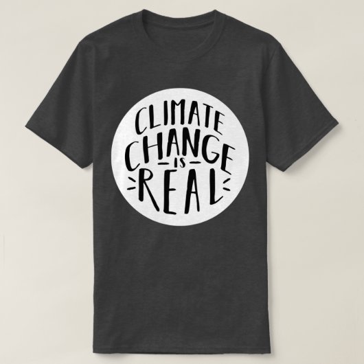 気候変動実在は3 Tシャツ (デザイン正面)