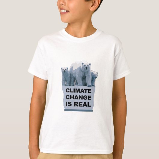 気候変動実在は Tシャツ (正面)