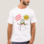 気候変動解吸解雪だるま Tシャツ (正面)