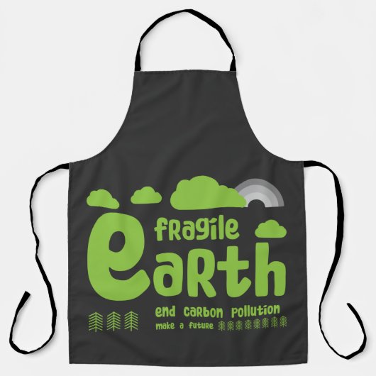 気候変動 |炭素汚染 |アクションTシャツ エプロン (正面)