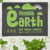 気候変動 |炭素汚染 |アクションTシャツ キッチンタオル (折り畳み)