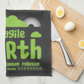 気候変動 |炭素汚染 |アクションTシャツ キッチンタオル (四つ折り)