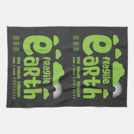 気候変動 |炭素汚染 |アクションTシャツ キッチンタオル