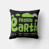 気候変動 |炭素汚染 |アクションTシャツ クッション (裏面)