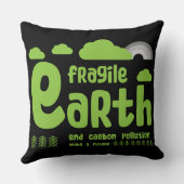 気候変動 |炭素汚染 |アクションTシャツ クッション (裏面)