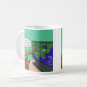 気候変化恐竜のパロディ漫画 コーヒーマグカップ (正面左)