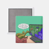 気候変化恐竜のパロディ漫画 マグネット (正面/裏面)