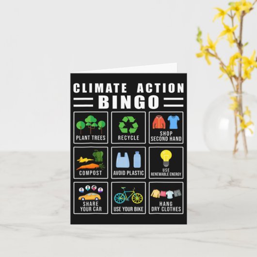 気候行動ビンゴ地球の日気候変動 カード (黄色い花)