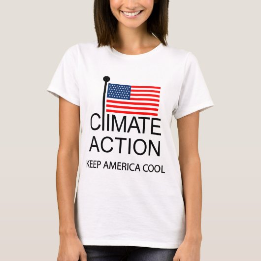 気候行動保アメリカクール Tシャツ (正面)