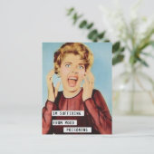 気分おもしろい中毒ヴィンテージ女性 ポストカード (スタンド正面)