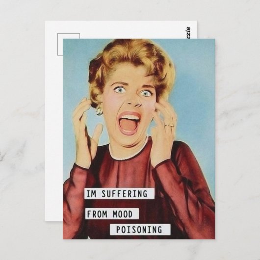 気分おもしろい中毒ヴィンテージ女性 ポストカード (正面/裏面)
