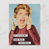 気分おもしろい中毒ヴィンテージ女性 ポストカード (正面)